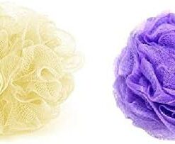 Moira Netzbad 2er Set Luffa für Damen und Herren (Pfirsich & Lila je 35g)