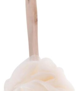 VALICLUD Luffa Peeling Schwamm mit Langem Holzgriff Sanfte Hautreinigung Leicht Trocknend für Dusche und Reise mit Praktischem Aufhängeband