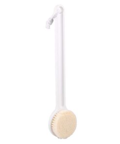Duschbürste mit langem Griff, ABS-Griff und PBT-Sandalenbürste für Haut, Weiß, 1 Stück