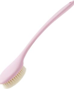 Hochwertige Badebürste mit langem Griff, Peeling-Bürste für die Dusche, entfernt sanft Haut und Cellulite, Rosa