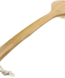 VALICLUD Bambus-badebürste Mit Gebogenem Und Langem Griff Massage-badebürste Mit Borsten Und Polyester-baumwolle Für Männer Und Frauen