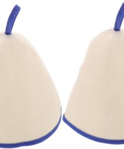 Healvian 2 Stück Filz Saunahüten Weiß Saunahaube für Damen und Herren Schützt Kopf und Haare Verdicktes Material für Sauna und Dampfbad Zubehör