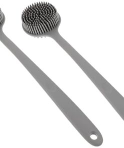OUNONA 2stücke Silikon Duschbürste Mit Langem Griff Für Rücken Und Fußpeeling Badezimmer Körperbürste Für Dusche Sanfte Peeling-bürste Für Ganzkörperreinigung