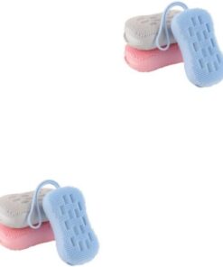 Healvian 6 Stk Reinigungsbürste Peeling-Luffa-Schwamm Rückenbürste Schwämme Körperpeeling aus Silikon Körperwaschbürste Bademassagebürste Erdfarben Schrubben Duschgel Badebürste Baby