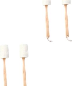 Healvian 4 Stück Gesichtspeelingbürste Schrankknöpfe Mit - Peeling-bürste Duschbürste Körperpeelingbürste Badebürste Körperbürste Knopf Bambus Weihnachten