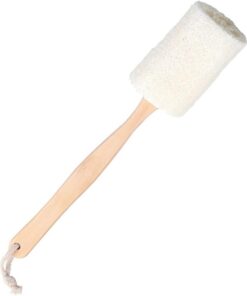 VALICLUD 2 STÜCK Natürliche Peeling duschbürste Langem Holzgriff Sanfter Luffa Schwamm zur Hautreinigung Exfolierend Langlebig Geeignet für Rücken Ganzkörperpflege Schnell Trocknend
