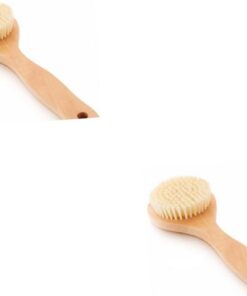 Healvian 2 Stück Duschbürste C Badebürste Aus Holz Mit Kunststoffgriff Peelingbürste Für Die Körpermassage An Füßen Knien Und Beinen Steife Borsten