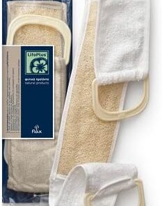 LIFOPLUS VEGETABLE LOOFAH SPONGE BOTH SIDES BINDED WITH A FINGER-HOLD