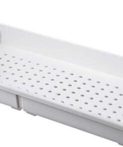 WAYER Anti-rutsch Badewanne ablage, Plastik Badewannenbretter Verstellbar Bad brücke Versenkbare Entleeren Badewanne Gestell Badewannenbretter Dusche-lagerregal-Weiß 56x17x6.5cm(22x7x3inch)