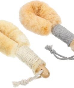 Abaodam 2 Stück pack Sisal Duschbürsten mit Langem Rutschfestem Griff Körperpeelingbürste für Rücken und Hautpflege Natürliche Scheuerbürste für Damen Herren
