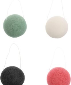 VALICLUD 4 Stück Natürlicher Gesichtsschwämme Sanfter Gesichtsreinigungsschwamm Wiederverwendbar Hautfreundlich Make Up Entferner Pads für Tägliche Reinigung und Reisen Zufällige Farbe