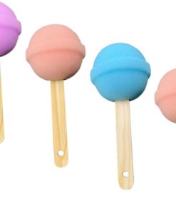 Healvian Badeschwämme Zufällige Farbe Hochdicht 4 Stück-pack in Lollipop Form and Reichhaltigem Schaum with Tiefenreinigender Funktion for Kinder and Täglichen Gebrauch zum Baden