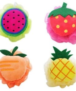 Healvian 8stücke Fruity Mesh Bath Bunten Fruchtformen Ananas Wassermelone Mango Erdbeere Weiche Duschschwämme Für Entspannende Duscherlebnisse Hochwertige Netzstruktur Für Sanfte