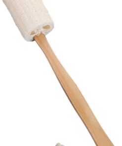 Luffa-Rückenschrubber für die Dusche,Luffa-Rückenschrubber,Natürlicher Peeling-Schrubber - Rückenbürste, natürliches Peeling, Luffa-Badebürste auf einem Stock mit langem Holzgriff für Männer