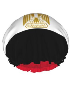 Badekappe mit ägyptischer Flagge, für langes und kurzes Haar, waschbar, elastisches Band, Badehaarmütze für langes Haar, Zopf