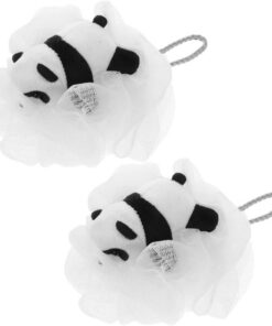 2 Stück-pack Kinderbadeschwamm mit Panda Motiv, Plüsch Polyester | Babys und Kleinkinder, Sanftes Peeling, Reichhaltiger Schaum bei Baden und Babyshower