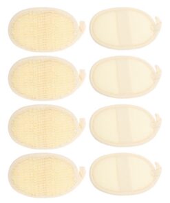 Abaodam Natürliche Luffa Pads zum Entfernen von Make Up Rückständen aus Baumwolle und Leinen 8 Stück mit Verbesserter Griffigkeit für Dusche und Bad für Frauen
