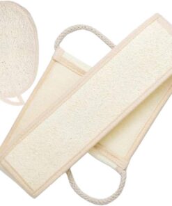STOBAZA 2 Stück Natürliches Luffa Dusch scrubber mit Rückenband Sanftes Peeling und Reinigung für Empfindliche Haut Wiederverwendbare Natürliche Luffa Pads für Bad und Körperpflege