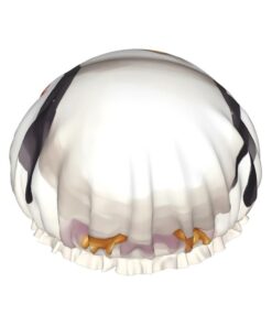 Pinguin trägt Blumen bedruckte Duschhaube für Frauen, doppellagig, wasserdicht, Badehut, wiederverwendbare Badekappen, elastischer Haarschutz, Damen, Spa, Salon, Baden, Duschhut