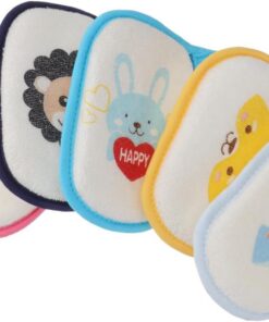 OUNONA Badeschwamm 5 Stück Sanfter Badewannenschrubber Mit Cartoon Motiv Hochelastisch Wasseraufnahmefähig Bpa Frei Für Neugeborene Kinder Mit Fallsicherem Hängeseil Geeignet Für Und Kinderpflege