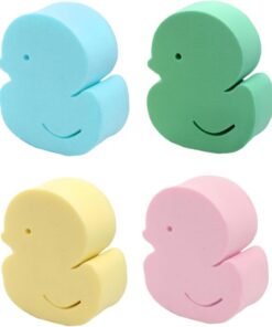 VALICLUD 4 Stück-pack Babybadeschwämme mit Entenmotiv Sanft Saugfähig und Hautschonend für Säuglinge und Badewanne