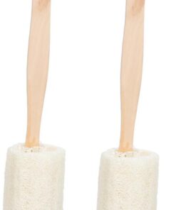 VALICLUD 2 Stück-pack Luffaschwamm Badebürsten mit Holzgriff Foaming und Massage Funktion aus Natürlichem Luffa Schwamm und Baumwollseil zur Haut und Beinreinigung im Bad