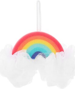Abaodam Tragbarer Babyschwamm Regenbogen Badeschwamm Sanfter Peeling Schwamm Badewanne Babyaccessoire