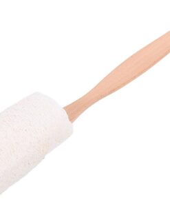 Natürliche Luffa Duschbürste mit Holzgriff 37cm Langer Rückenbürste für Körperpeeling und Sanfte Reinigung Abnehmbare Badekörperbürste für Hautpflege und Massage