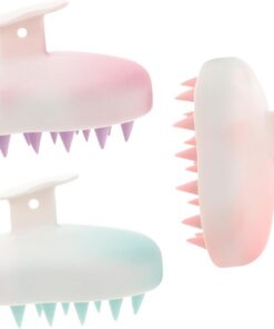 Healvian 3stücke Haarwasch und Kopfhautpeeling Massagefunktion für Badezimmerbedarf Tpe-material Sanft zur Kopfhaut Fettiges Haar und Schuppen