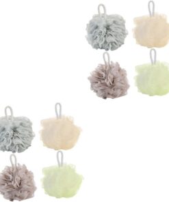 Healvian 2 Sets Einfaches Großes Bad-schwamm-netz-puff Für Die Dusche in Weiß Grün Grau Und Khaki Badezubehör Für Den Dauerhaften Gebrauch 4 Stück * 2