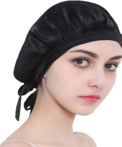 Sleeping Hats Silk Flat Cap Sleep Traceless Bonnet Cap Night Hat Natural Hair Curly Hair Loss Head Cover for Women Girls