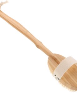 Abaodam Ergonomische Bade und Körperbürste aus Natur Bambus mit Langem Griff Rückenschrubber für Dusche und Bad Sanftes Peeling und Massage für Körperstellen