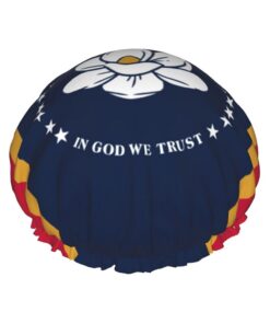 Mississippi Badehaube mit Staatsflaggen-Druck, wiederverwendbar, doppelte wasserdichte Schichten, Duschhauben für Frauen und Damen