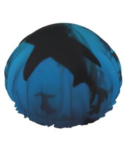 Hammerhead Haie Print Shower Essentials Bonnet For Women, Large Washable Elastic Band Bath Hair Wrap Shower Cap