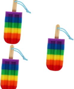 Healvian 3stücke Badeschwamm Für Niedliche Eistüte Form Sanfter Duschschwamm Zur Körperreinigung Hochdichter Exfoliator Für Empfindliche Haut Farbenfrohes Design Regenbogen