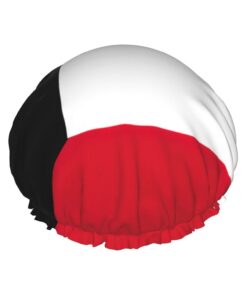Badehaube mit kuwaitischer Flagge, wiederverwendbar, doppelte wasserdichte Schichten, Duschhauben für Damen