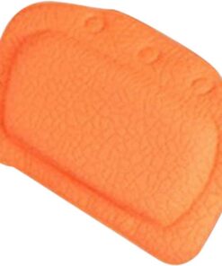 Healvian Badekissen Mit 3 Saugnäpfen PVC Weich Und Flexibel Rutschfestes Spa Kopfstützkissen Für Badewanne Waschbar Und Leicht Entspannende Badeunterlage (orange