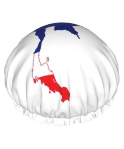 Duschhaube mit Thailand-Flaggen-Druck, gefütterte Duschhaube für Frauen, wiederverwendbar, doppellagig, wasserdicht, Badekappe