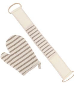 Abaodam Leinen Peeling Handschuh 2 Stück Badehandschuh Hautreinigungshandschuh für Zuhause Sanftes Hautpeeling Körperreinigung Badzubehör