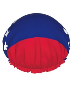 Badehaube mit Venezuela-Motiv, wiederverwendbar, doppelte wasserdichte Schichten, Duschhauben für Frauen und Damen