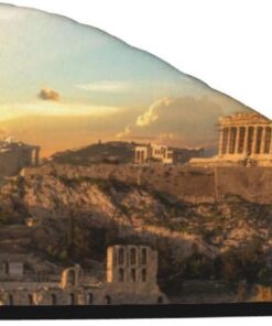 Xzeit Akropolis Cityscape Skyline Haartuch Korallen Samt Trockene Haarkappen Schnell Trockenes Haar Bad Duschhaube Super Saugfähige Haartücher für nasses Haar Langes Dickes Lockiges Haar