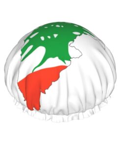 Haarnetz mit Libanon-Flagge, für die Dusche, verstellbare Haarkappe, stilvoll, groß, wasserdicht, Duschhaube