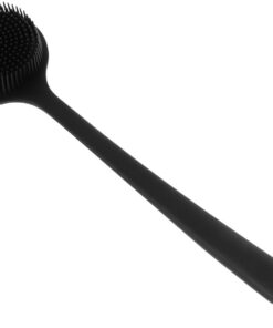Silikon Duschbürste mit Langem Griff für Knie und Füße | Schwarz, Vielseitig Einsetzbar Beim Duschen, Sanftes Peeling, für Outdoor Sport Geeignet