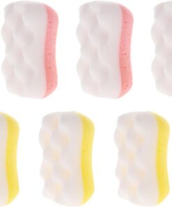 OUNONA 6 Stück-pack Hautfreundliche Peeling Körperschwämme aus Schwammmaterial mit Angenehmer Form zur Sanften Reinigung und Pflege der Körperhaut Beim Duschen Zufällige Farbe