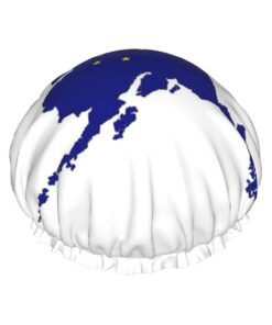 Alaska State Flag Map Print Shower Cap, Lined Shower Cap For Women Reusable, Double Layer Waterproof Bath Cap