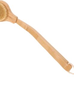 VALICLUD Körperbürste mit Langem Holzgriff und Natürlichen Schweineborsten Beige Rückenbürste für Dusche zum Sanften Peeling und Reinigen für Körperpflege Beim Baden