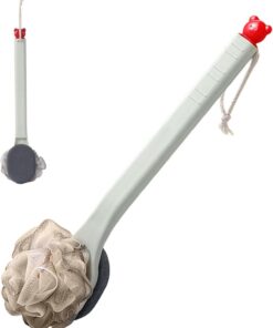 Badepinsel, weicher Rückenbürste langer Griff, 14,96 x 3,15 Zoll schweres doppelseitiges Körperreinigungsgeschlecht für Haut, Beine, Schultern, Männer, Frauen, Zuhause und Badezimmer,