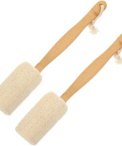STOBAZA 2stücke Luffabürste mit Langem Griff für Badewanne Natürlicher Luffa-körperschrubber Peeling-badeschwamm für Sanfte Massage und Körperreinigung