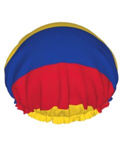 Badekappe mit Kolumbien-Motiv, für langes Haar und kurzes Haar, waschbar, elastisches Band, Badehaarmütze für langes Haar, Zopf