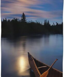 BAFAFA Moonlit Canoe Allagash River Printed Face Wash Cloths Fast Drying Washcloth Soft Fingertip Towels Absorbent Face Washcloth Soft Makeup Remover Cloths